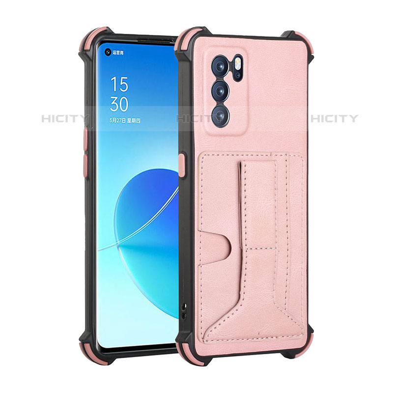 Handyhülle Hülle Luxus Leder Schutzhülle Y01B für Oppo Reno6 Pro 5G India Rosegold