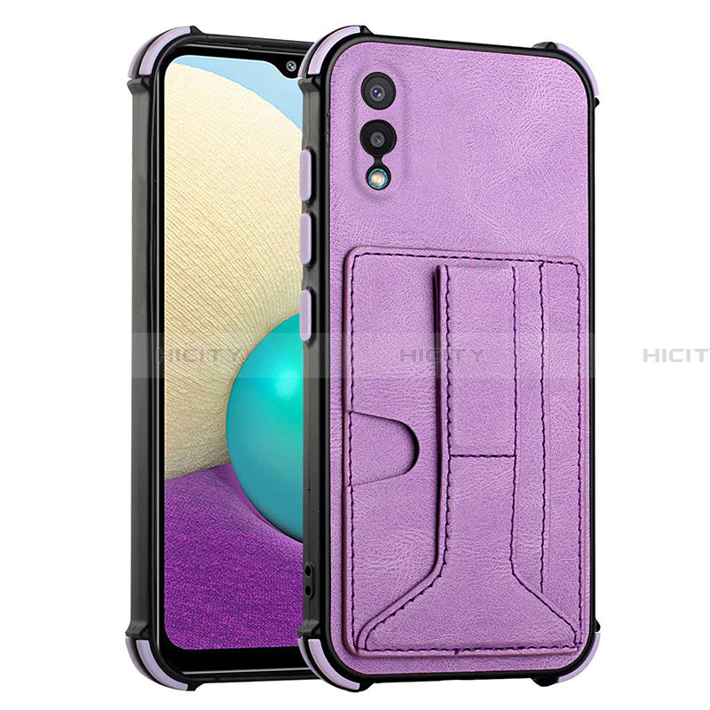 Handyhülle Hülle Luxus Leder Schutzhülle Y01B für Samsung Galaxy A02 Violett Plus