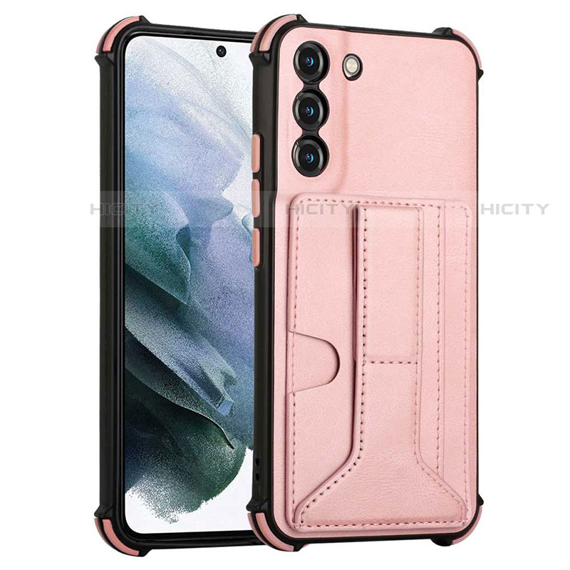 Handyhülle Hülle Luxus Leder Schutzhülle Y01B für Samsung Galaxy S21 FE 5G Rosegold Plus