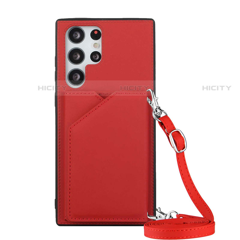 Handyhülle Hülle Luxus Leder Schutzhülle Y01B für Samsung Galaxy S21 Ultra 5G Rot