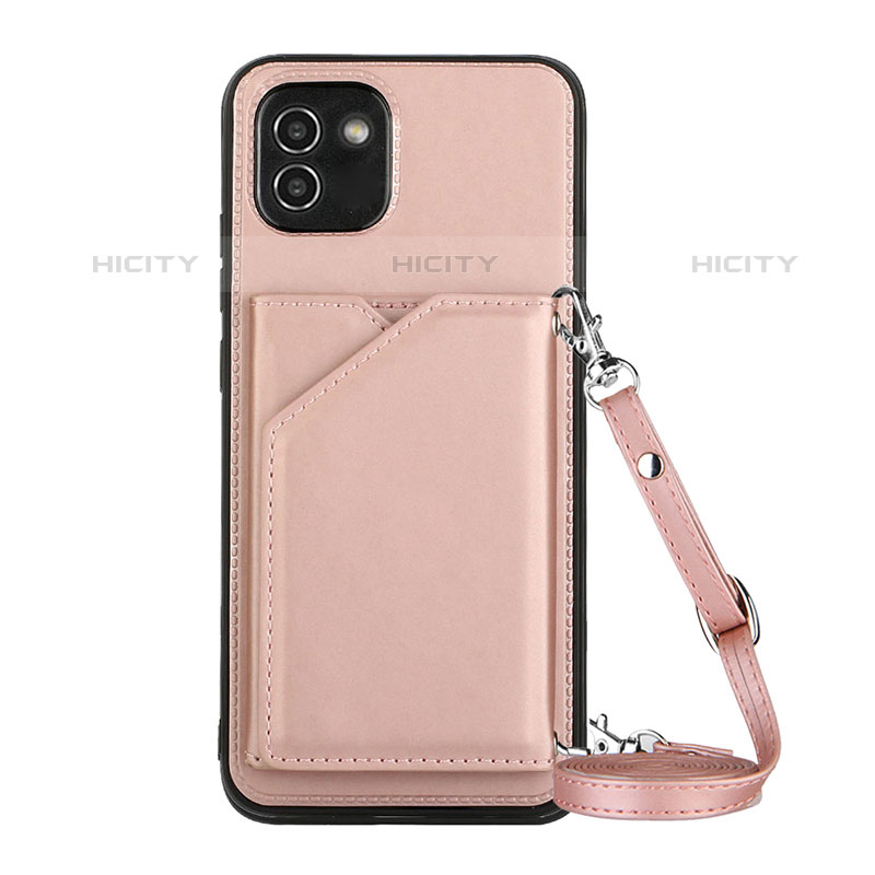 Handyhülle Hülle Luxus Leder Schutzhülle Y02B für Samsung Galaxy A03 Rosegold