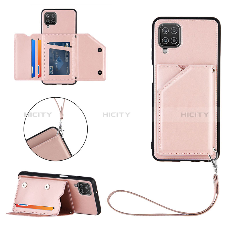 Handyhülle Hülle Luxus Leder Schutzhülle Y02B für Samsung Galaxy A12 Nacho Rosegold Plus