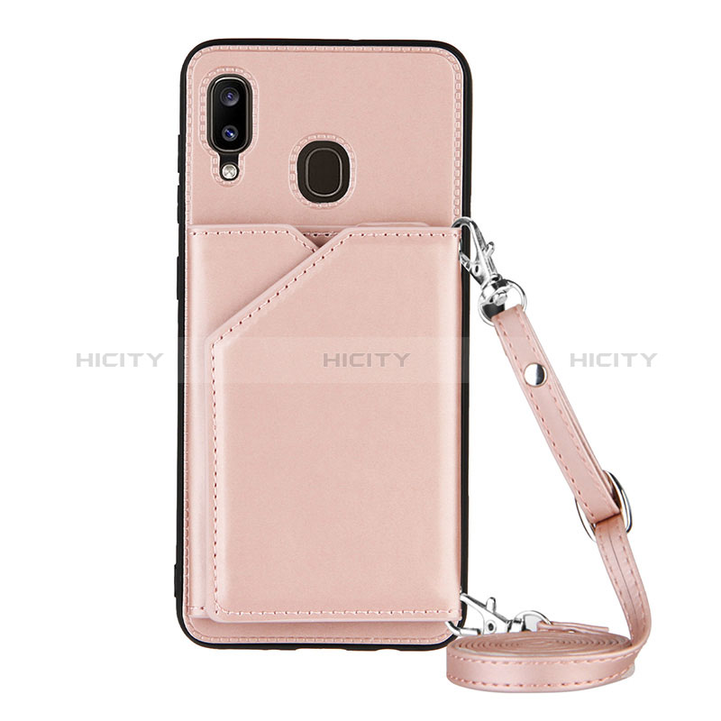 Handyhülle Hülle Luxus Leder Schutzhülle Y02B für Samsung Galaxy A20 Rosegold Plus