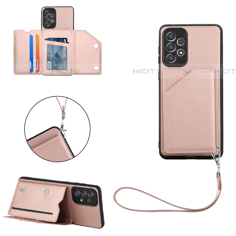 Handyhülle Hülle Luxus Leder Schutzhülle Y02B für Samsung Galaxy A73 5G Rosegold