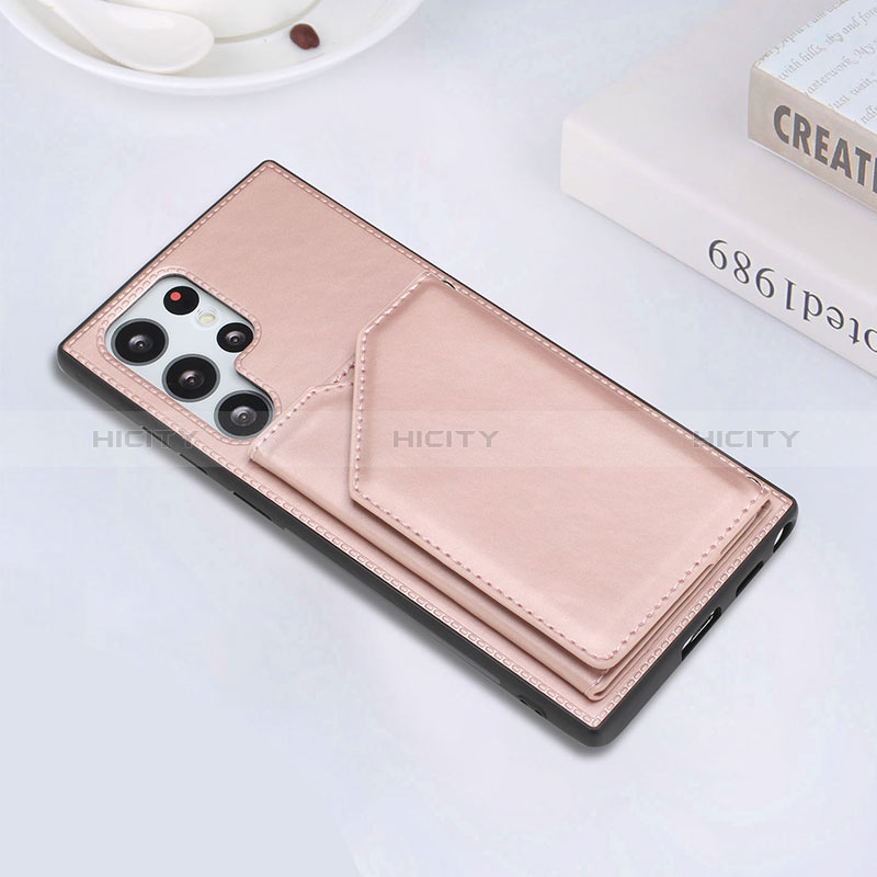 Handyhülle Hülle Luxus Leder Schutzhülle Y02B für Samsung Galaxy S24 Ultra 5G Rosegold