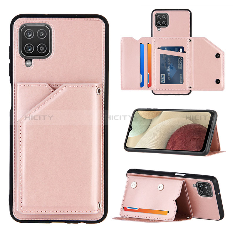 Handyhülle Hülle Luxus Leder Schutzhülle Y03B für Samsung Galaxy A12 Nacho Rosegold Plus