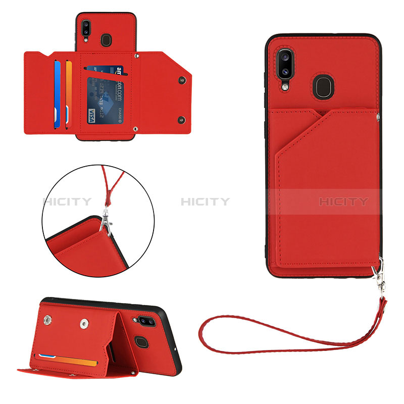 Handyhülle Hülle Luxus Leder Schutzhülle Y03B für Samsung Galaxy A20 Rot