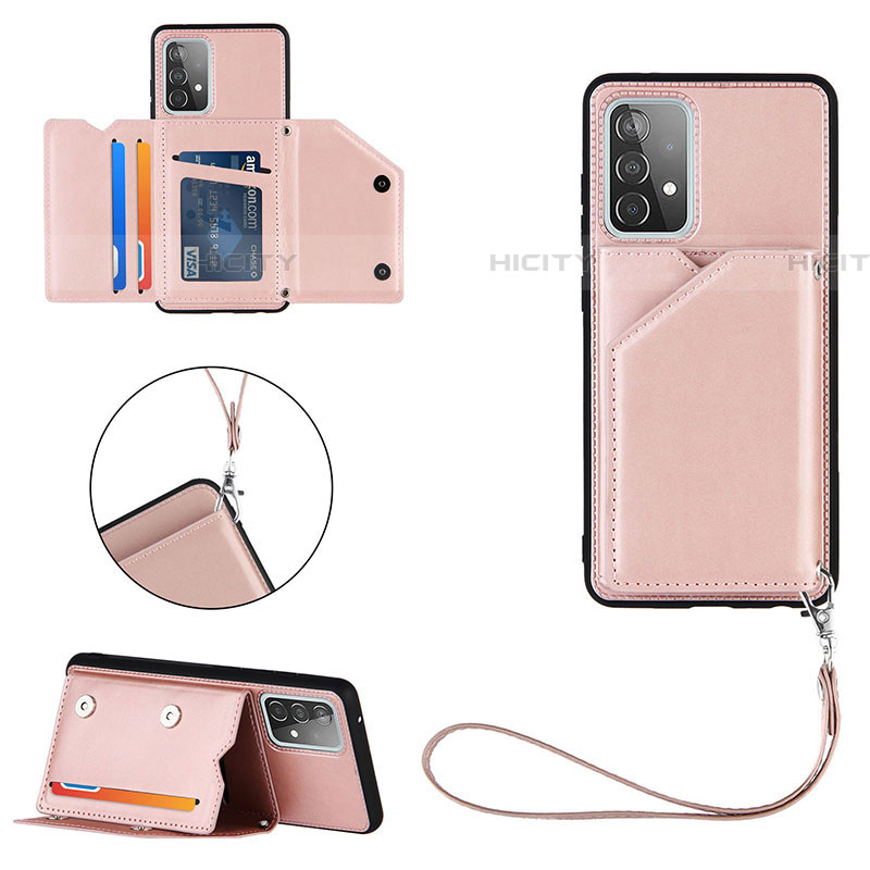 Handyhülle Hülle Luxus Leder Schutzhülle Y03B für Samsung Galaxy A52 4G Rosegold