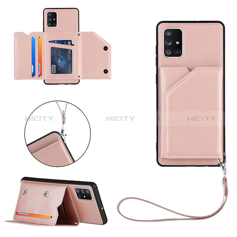 Handyhülle Hülle Luxus Leder Schutzhülle Y03B für Samsung Galaxy A71 5G Rosegold Plus