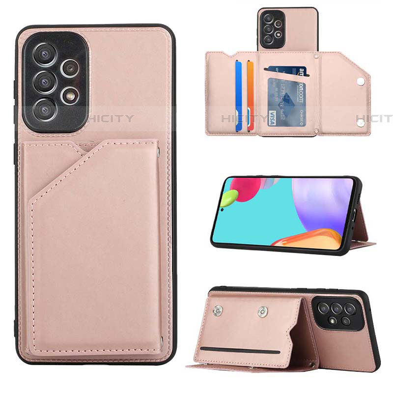 Handyhülle Hülle Luxus Leder Schutzhülle Y03B für Samsung Galaxy A73 5G Rosegold