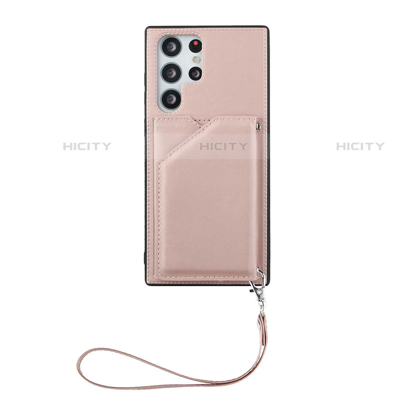 Handyhülle Hülle Luxus Leder Schutzhülle Y03B für Samsung Galaxy S22 Ultra 5G Rosegold