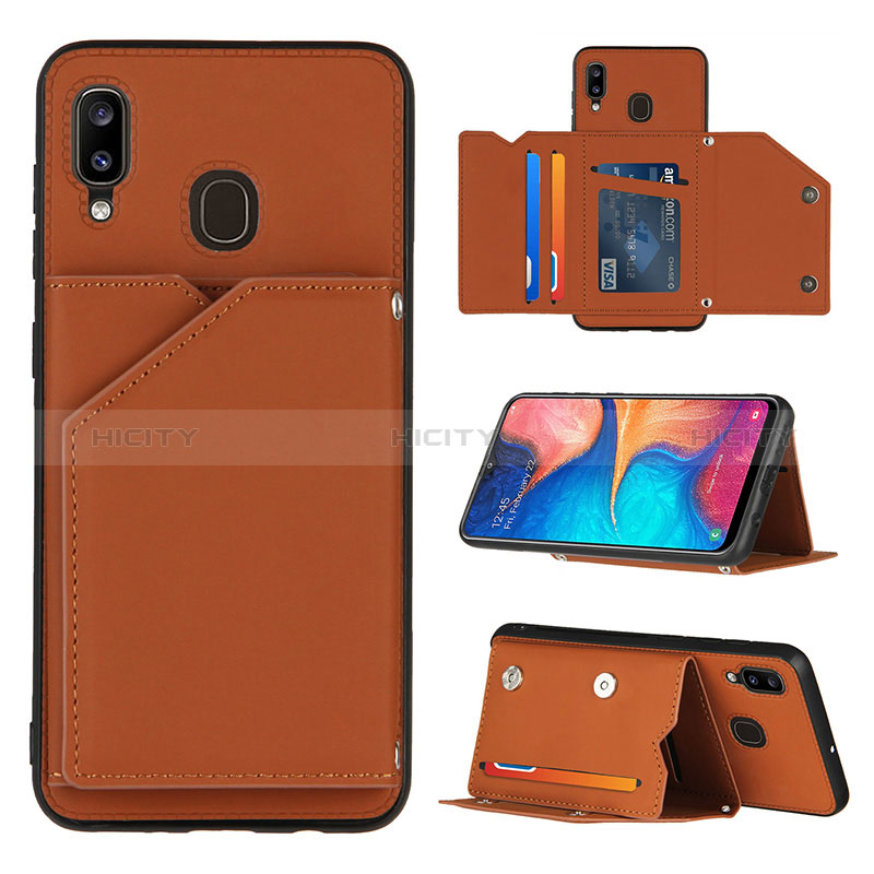 Handyhülle Hülle Luxus Leder Schutzhülle Y04B für Samsung Galaxy A30 Braun