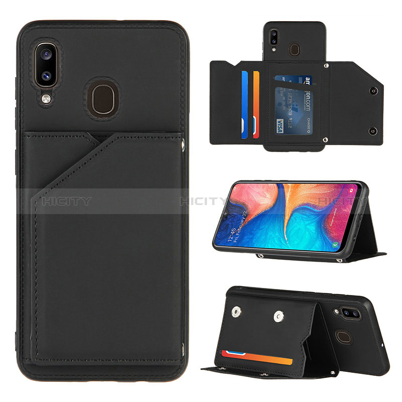 Handyhülle Hülle Luxus Leder Schutzhülle Y04B für Samsung Galaxy A30 Schwarz Plus