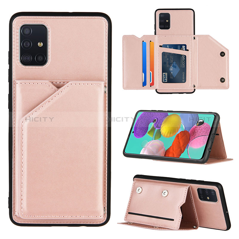 Handyhülle Hülle Luxus Leder Schutzhülle Y04B für Samsung Galaxy A51 4G Rosegold