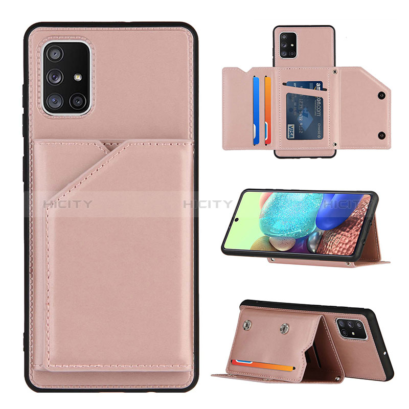 Handyhülle Hülle Luxus Leder Schutzhülle Y04B für Samsung Galaxy A71 4G A715 Rosegold