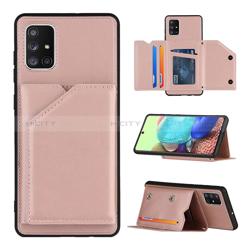 Handyhülle Hülle Luxus Leder Schutzhülle Y04B für Samsung Galaxy A71 5G Rosegold