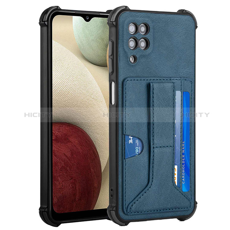 Handyhülle Hülle Luxus Leder Schutzhülle Y04B für Samsung Galaxy F12 Blau Plus