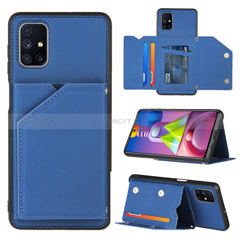 Handyhülle Hülle Luxus Leder Schutzhülle Y04B für Samsung Galaxy M51 Blau Plus