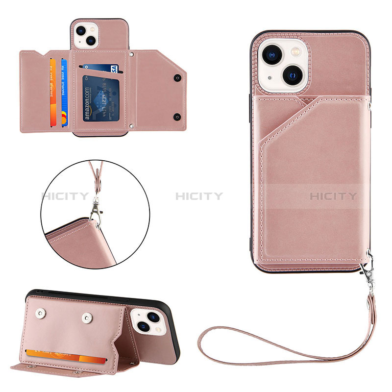 Handyhülle Hülle Luxus Leder Schutzhülle Y06B für Apple iPhone 13 Rosegold Plus