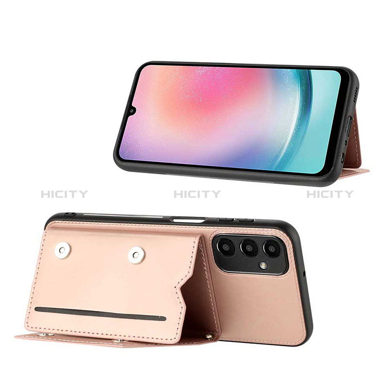 Handyhülle Hülle Luxus Leder Schutzhülle YB1 für Samsung Galaxy A24 4G Rosegold