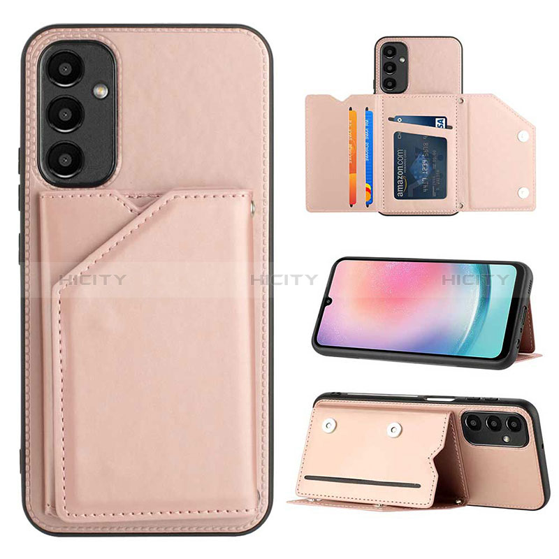 Handyhülle Hülle Luxus Leder Schutzhülle YB2 für Samsung Galaxy A14 4G Rosegold Plus