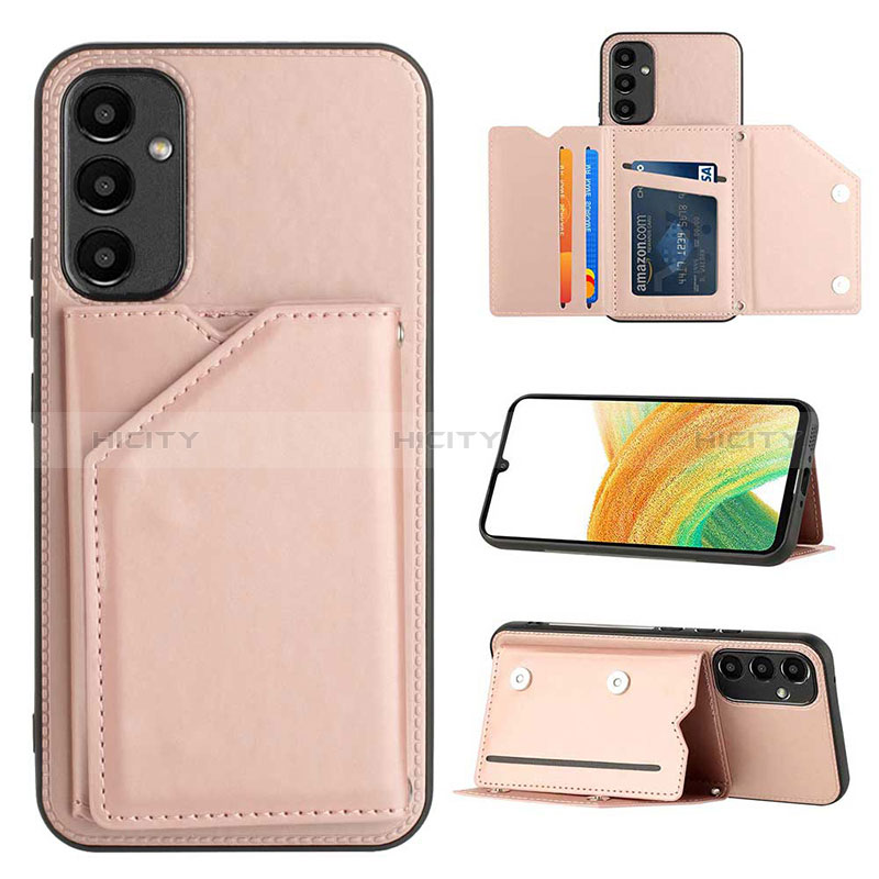 Handyhülle Hülle Luxus Leder Schutzhülle YB2 für Samsung Galaxy A34 5G Rosegold Plus