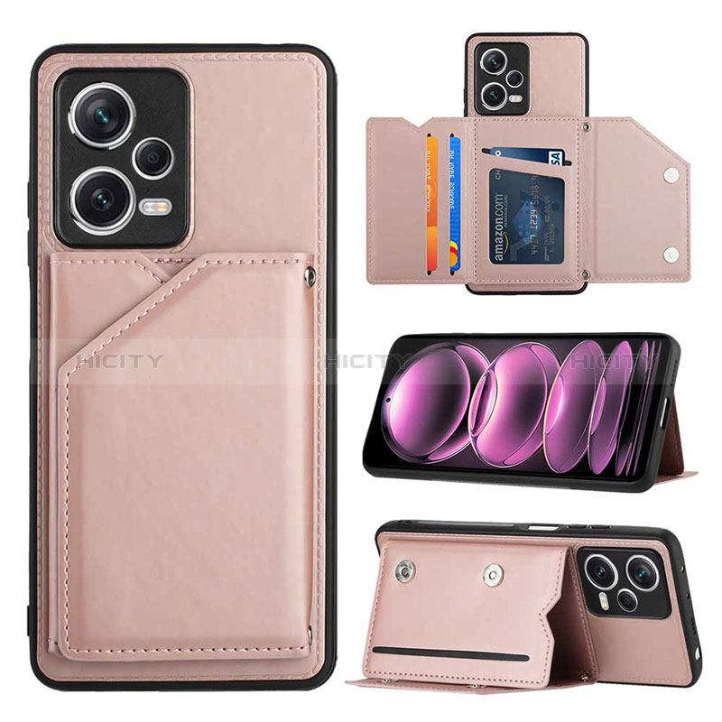 Handyhülle Hülle Luxus Leder Schutzhülle YB2 für Xiaomi Redmi Note 12 Explorer Rosegold Plus