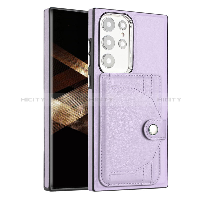 Handyhülle Hülle Luxus Leder Schutzhülle YB5 für Samsung Galaxy S24 Ultra 5G Violett Plus