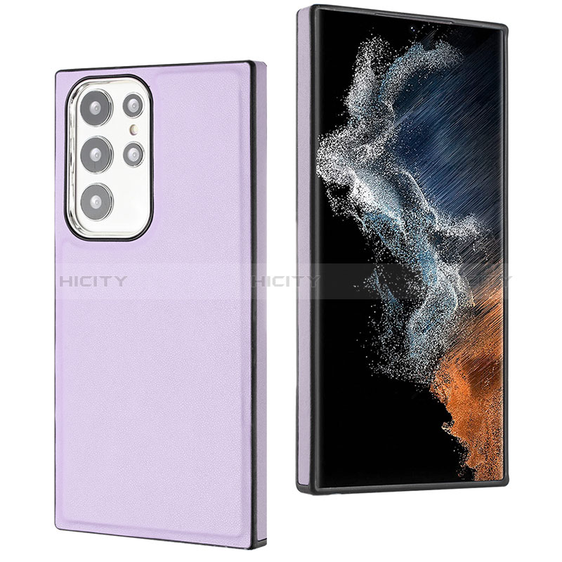 Handyhülle Hülle Luxus Leder Schutzhülle YB6 für Samsung Galaxy S23 Ultra 5G Violett