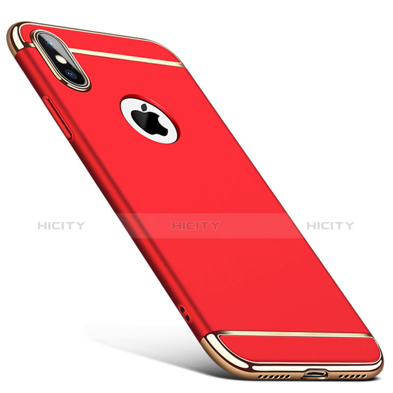 Handyhülle Hülle Luxus Metall Rahmen und Kunststoff C01 für Apple iPhone Xs Max Rot