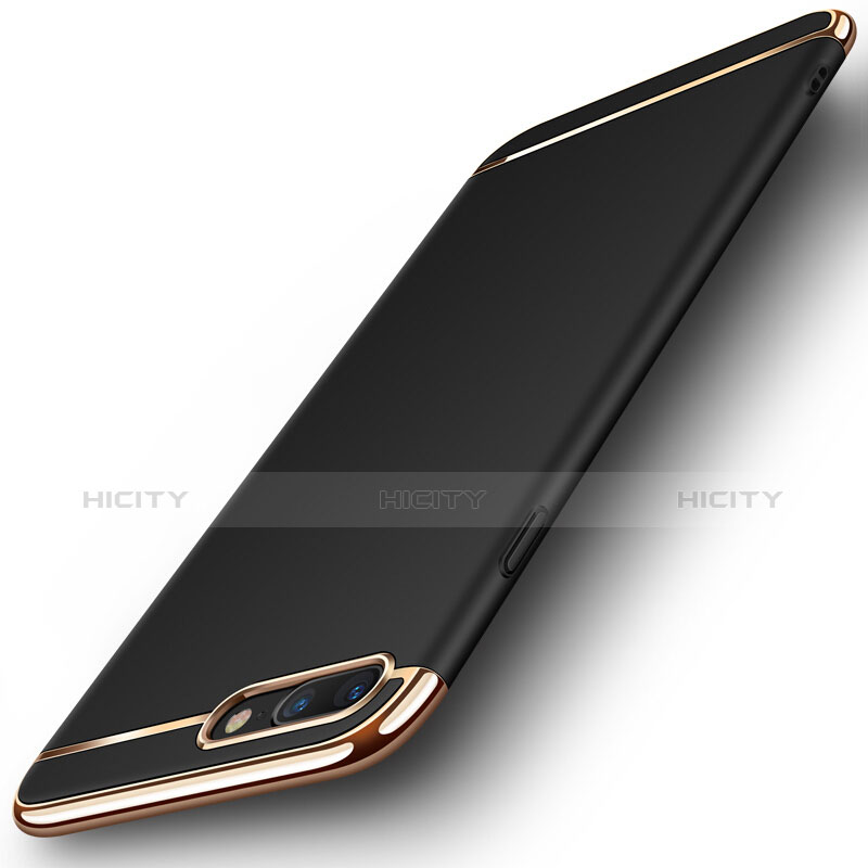 Handyhülle Hülle Luxus Metall Rahmen und Kunststoff F01 für Apple iPhone 7 Plus Schwarz Plus