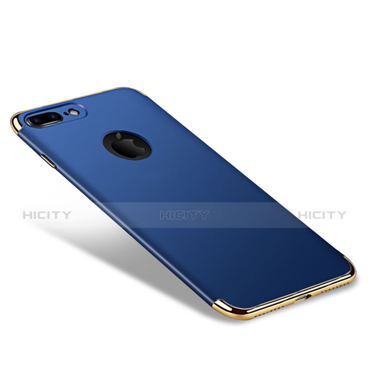 Handyhülle Hülle Luxus Metall Rahmen und Kunststoff F05 für Apple iPhone 7 Plus Blau