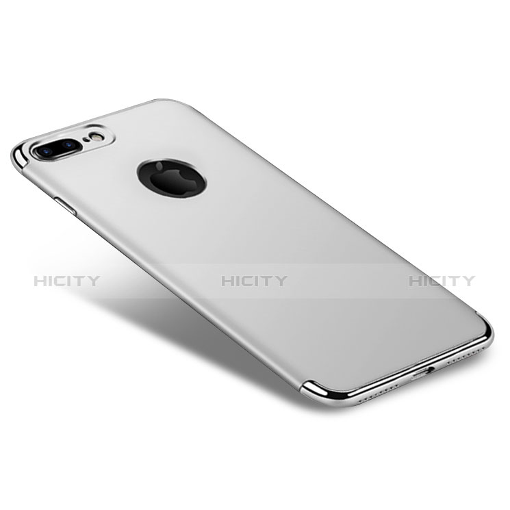 Handyhülle Hülle Luxus Metall Rahmen und Kunststoff F05 für Apple iPhone 8 Plus Weiß