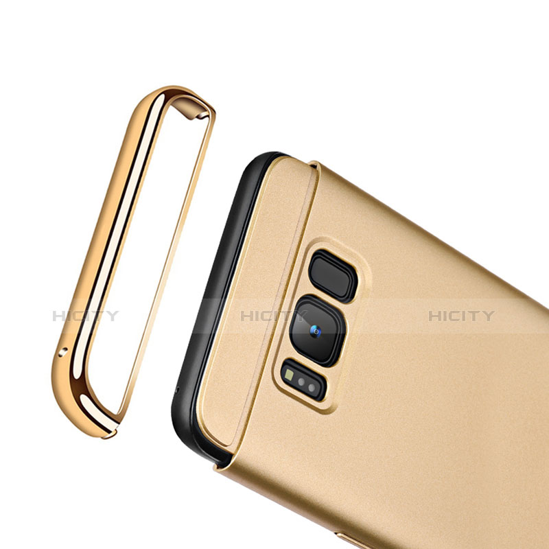 Handyhülle Hülle Luxus Metall Rahmen und Kunststoff für Samsung Galaxy S8 Gold groß