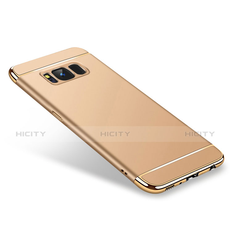 Handyhülle Hülle Luxus Metall Rahmen und Kunststoff für Samsung Galaxy S8 Gold groß