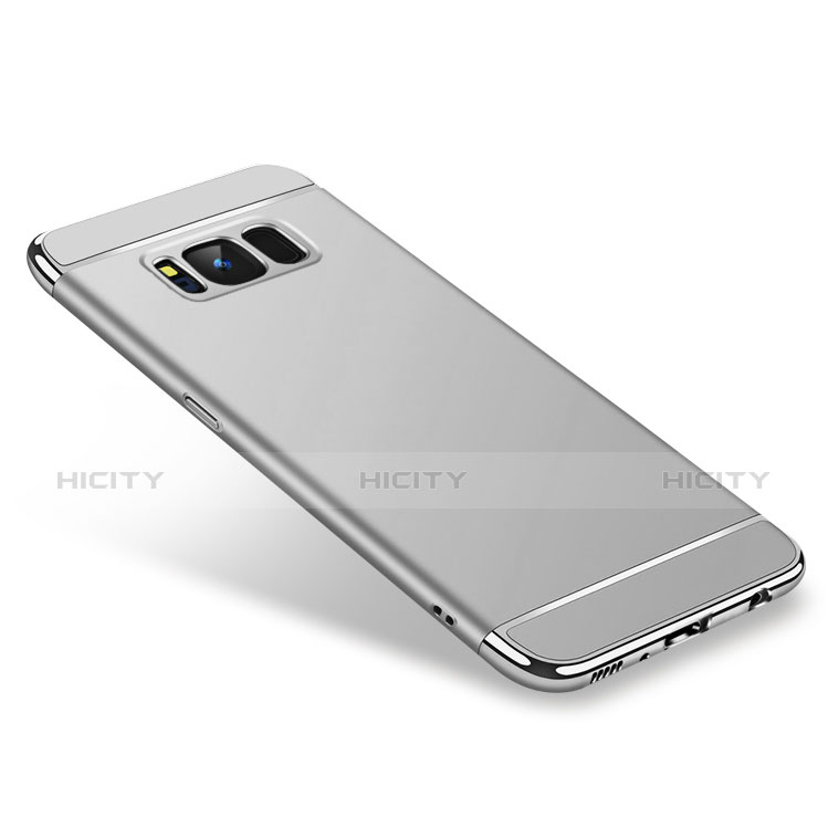 Handyhülle Hülle Luxus Metall Rahmen und Kunststoff für Samsung Galaxy S8 Plus Silber