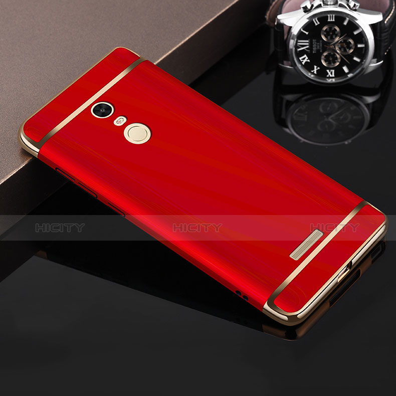 Handyhülle Hülle Luxus Metall Rahmen und Kunststoff für Xiaomi Redmi Note 3 Pro Rot groß