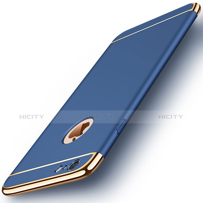 Handyhülle Hülle Luxus Metall Rahmen und Kunststoff M01 für Apple iPhone 6 Plus Blau Plus