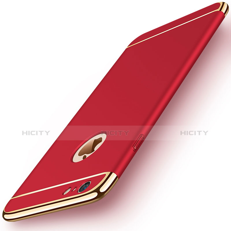 Handyhülle Hülle Luxus Metall Rahmen und Kunststoff M01 für Apple iPhone 6S Plus Rot
