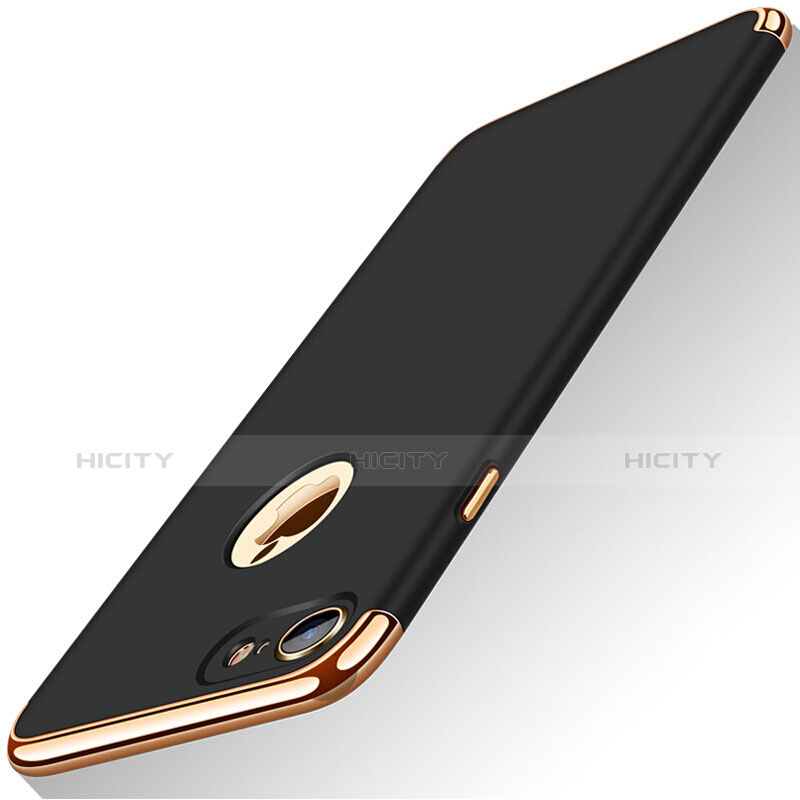 Handyhülle Hülle Luxus Metall Rahmen und Kunststoff M01 für Apple iPhone 8 Schwarz