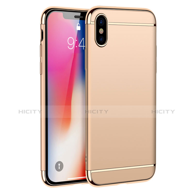 Handyhülle Hülle Luxus Metall Rahmen und Kunststoff M01 für Apple iPhone X Gold