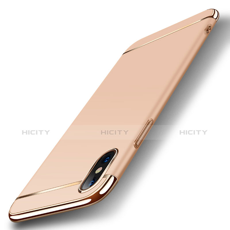 Handyhülle Hülle Luxus Metall Rahmen und Kunststoff M01 für Apple iPhone X Gold