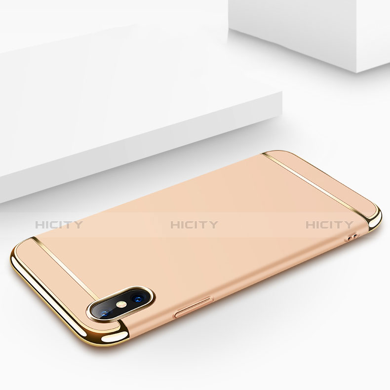 Handyhülle Hülle Luxus Metall Rahmen und Kunststoff M01 für Apple iPhone Xs Gold