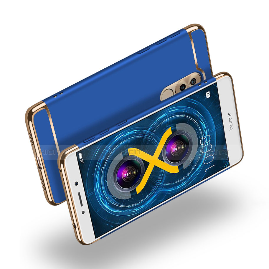 Handyhülle Hülle Luxus Metall Rahmen und Kunststoff M03 für Huawei Honor 6X Blau