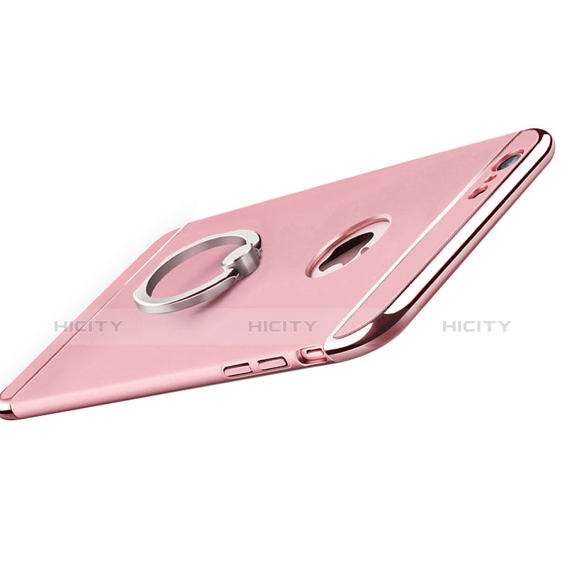 Handyhülle Hülle Luxus Metall Rahmen und Kunststoff mit Fingerring Ständer für Apple iPhone 6 Plus Rosa