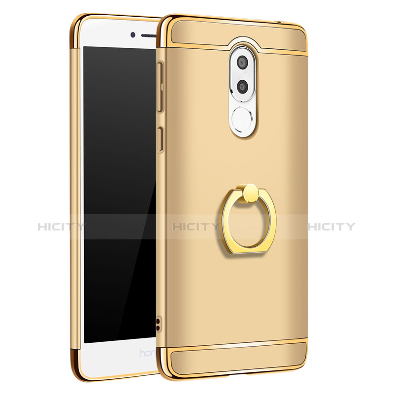 Handyhülle Hülle Luxus Metall Rahmen und Kunststoff mit Fingerring Ständer für Huawei GR5 (2017) Gold Plus