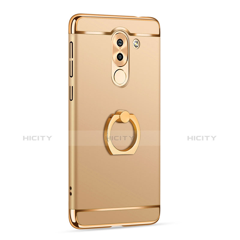 Handyhülle Hülle Luxus Metall Rahmen und Kunststoff mit Fingerring Ständer für Huawei GR5 (2017) Gold groß