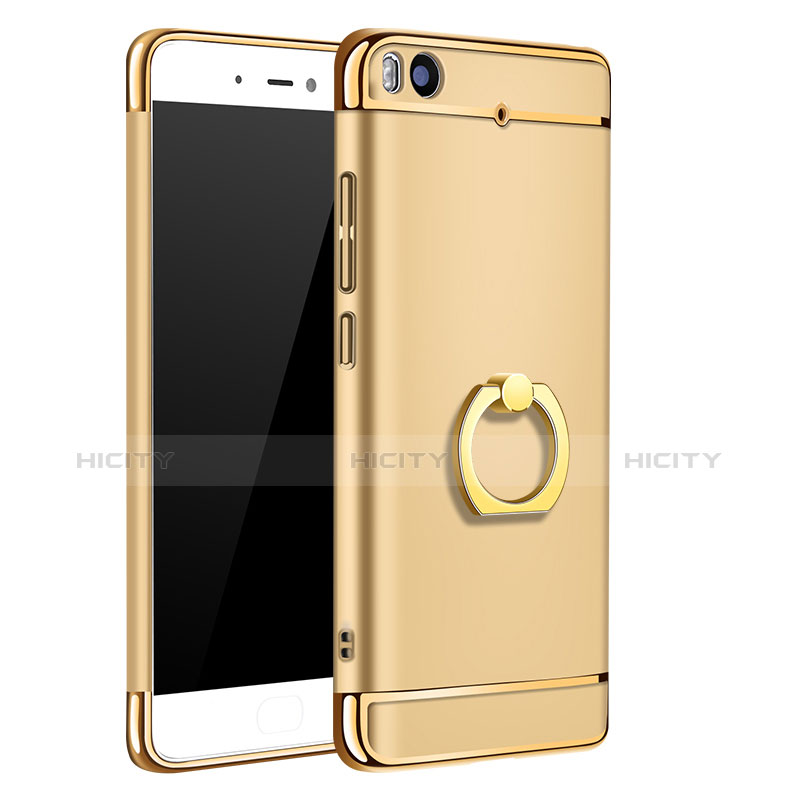 Handyhülle Hülle Luxus Metall Rahmen und Kunststoff mit Fingerring Ständer für Xiaomi Mi 5S 4G Gold