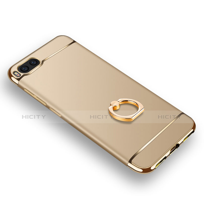 Handyhülle Hülle Luxus Metall Rahmen und Kunststoff mit Fingerring Ständer für Xiaomi Mi Note 3 Gold groß