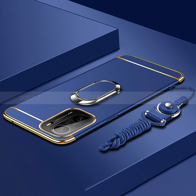 Handyhülle Hülle Luxus Metall Rahmen und Kunststoff Schutzhülle Hartschalen Tasche mit Fingerring Ständer für Xiaomi Mi 11X 5G groß